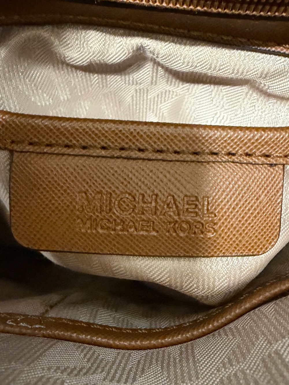 Michael Kors Brown Saffiano Leather Satchel Crossbody Bag - Picture 7 of 9